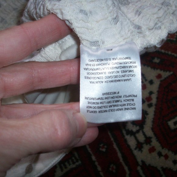 Lily Rose Halter corset Crop top Bustier Blouse Size L Ivory Polka Dot, Linen - Picture 7 of 7